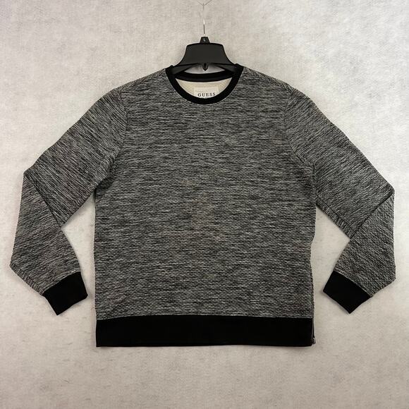 Guess Sweatshirt Womens Size Small Gray Pullover Sweater Zip Vented Hem - Picture 6 of 11